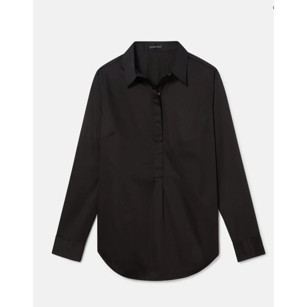 NWT Universal Standard Half Placket Black Elbe Shirt L 22 24
